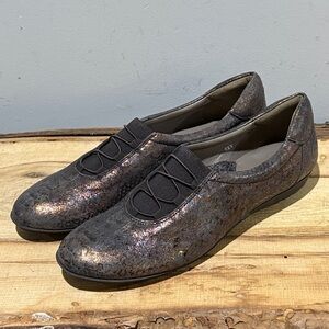 *NEW* Sesto Meucci Snake Print Bronze Slip-on Leather Shoes Size 9.5N A49